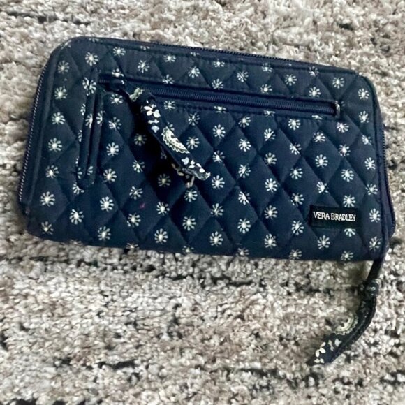 Vera Bradley blue floral Boho wallet long navy blue Excellet condition - Picture 6 of 13